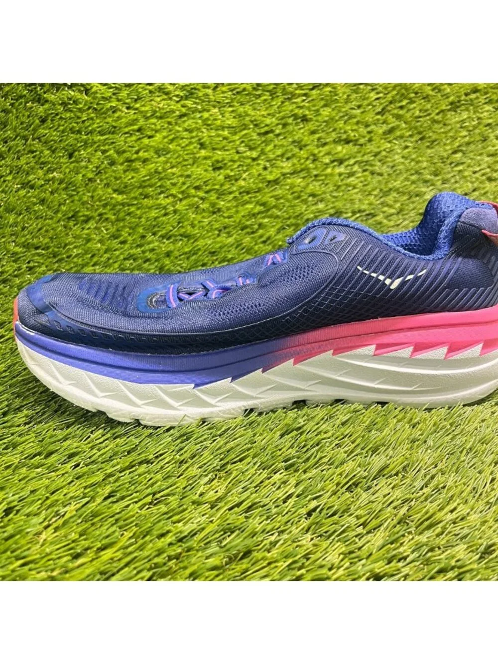 Hoka One One Bondi 5 Mens Size 8.5 Blue Pink Athletic Running Shoes Sneakers